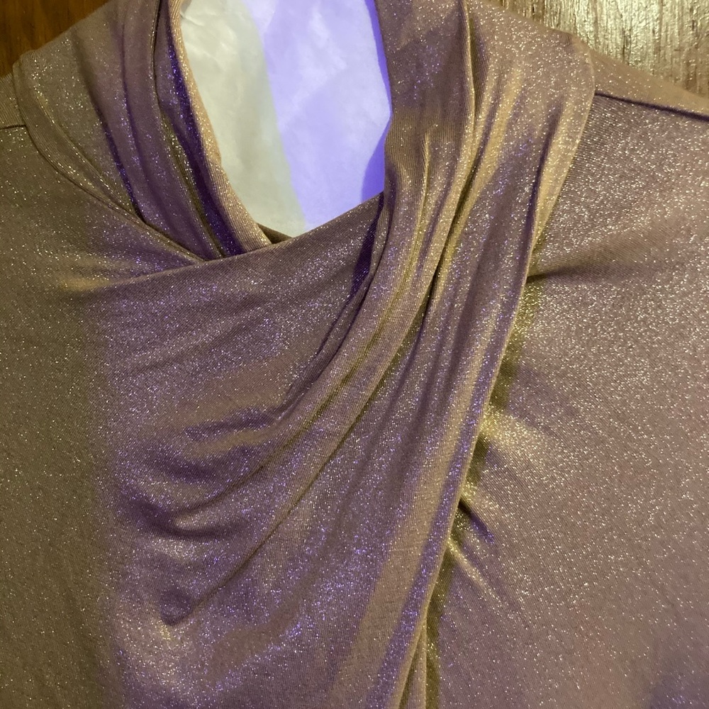Gold wrap neck blouse